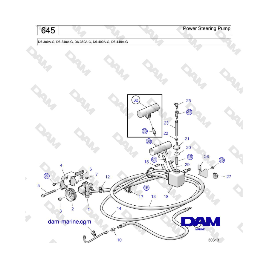 Volvo Penta D6-440 - Power Steering Pump