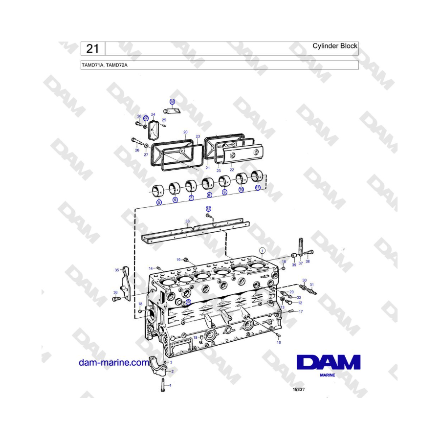 Volvo Penta TAMD71A - Bloque de cilindros