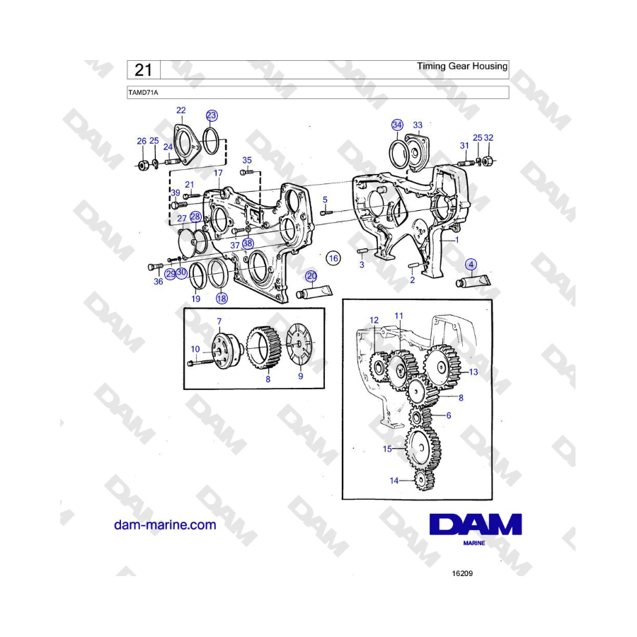 Volvo Penta TAMD71A - Timing Gear Housing