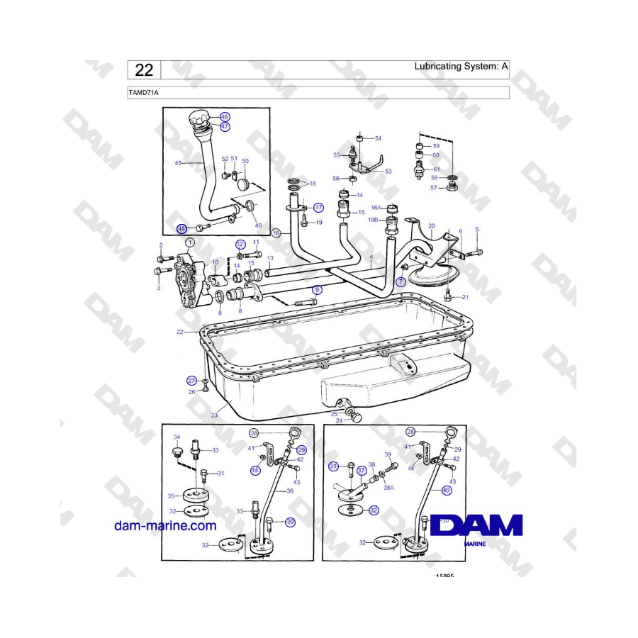Volvo Penta TAMD71A - Sistema de lubricación: A