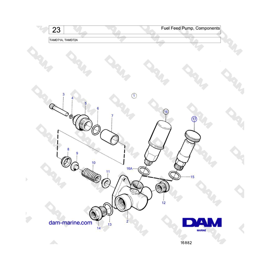 Volvo Penta TAMD71A - Fuel Feed Pump, Components