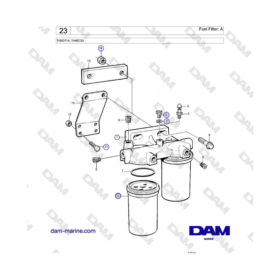 Volvo Penta TAMD71A - Fuel Filter: A