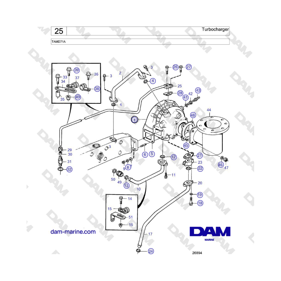 Volvo Penta TAMD71A - Turbocompresor 