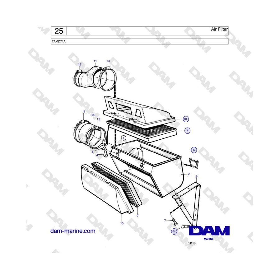 Filtro de aire Volvo Penta TAMD71A 
