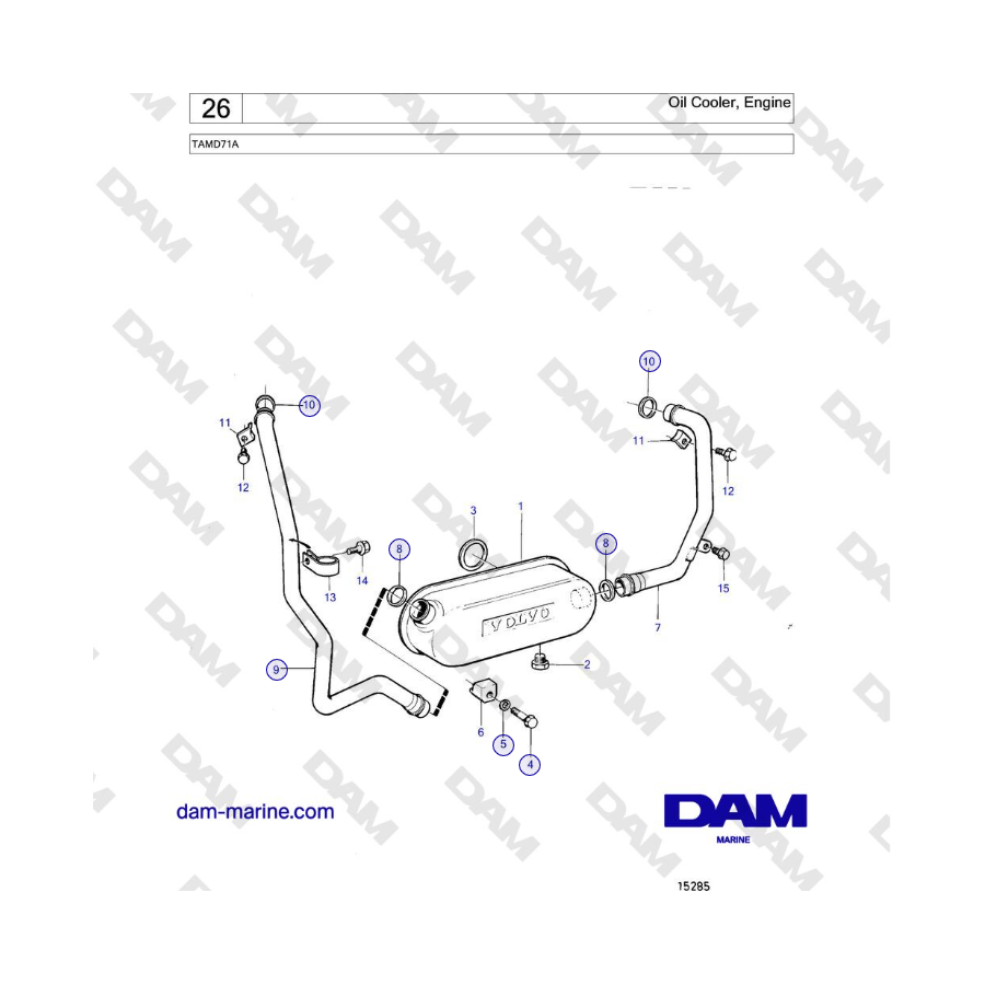 Volvo Penta TAMD71A - Enfriador de aceite del motor