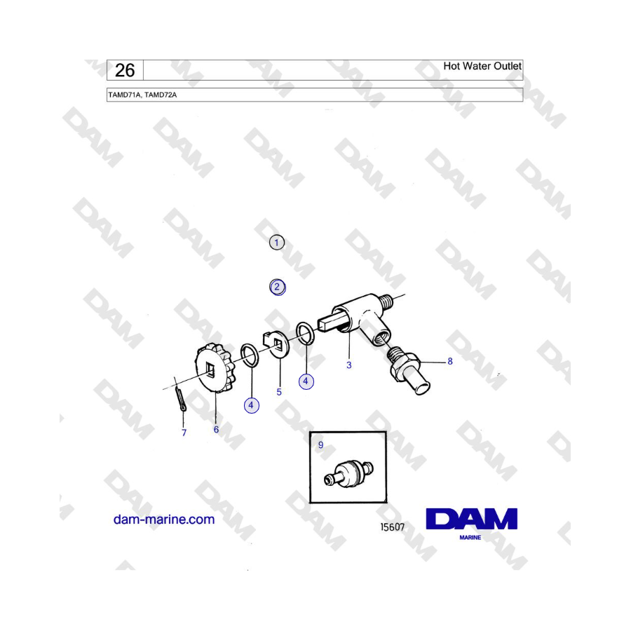 Volvo Penta TAMD71A - Hot Water Outlet