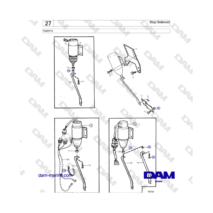 Volvo Penta TAMD71A - Solenoide de parada