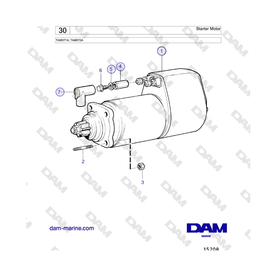 Volvo Penta TAMD71A - Starter Motor