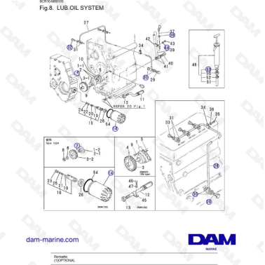 Yanmar 2QM20 - LUB.OIL SYSTEM