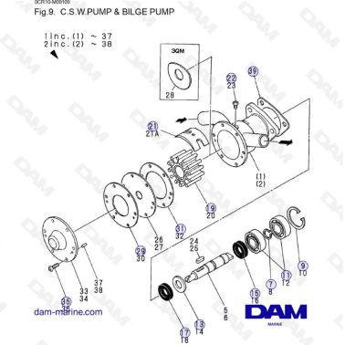 Yanmar 2QM20 - POMPA C.S.W....