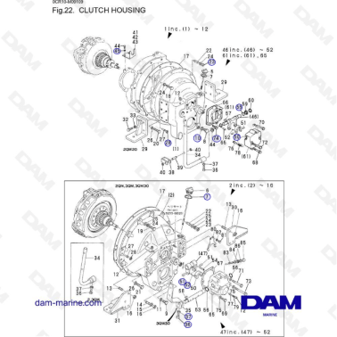 Yanmar 2QM20 - CLUTCH HOUSING