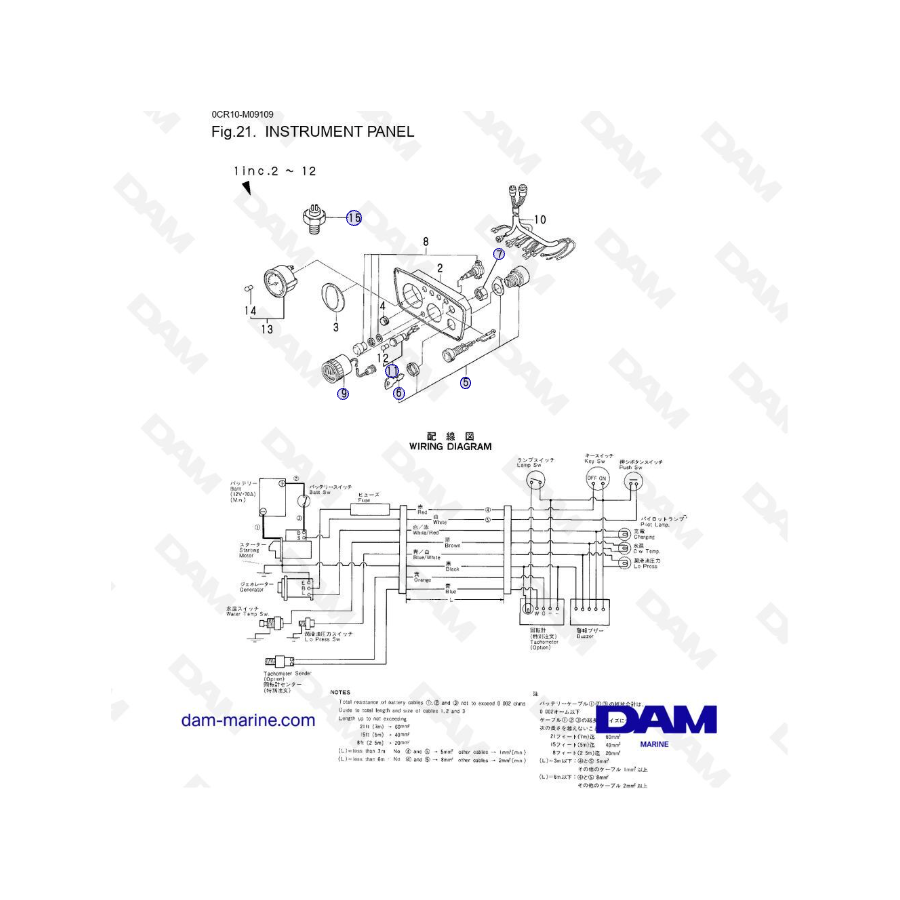 Yanmar 2QM20 - PANNELLO STRUMENTI