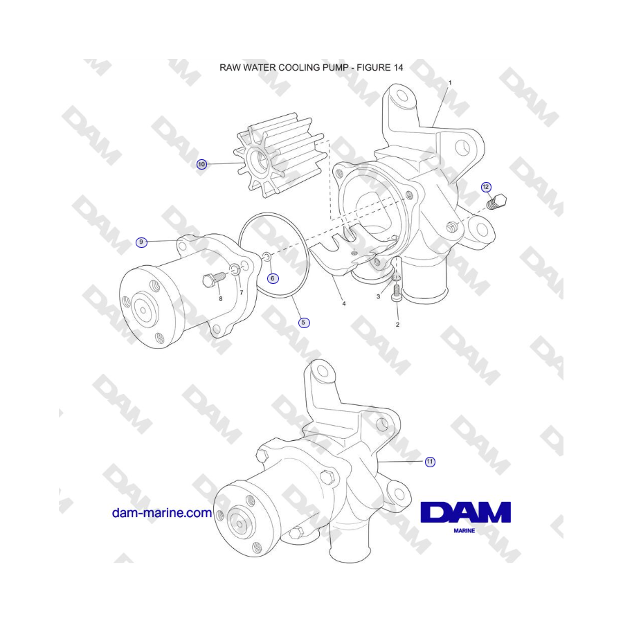 Crusader MP 8.1L (2006 MY) - RAW WATER COOLING PUMP 