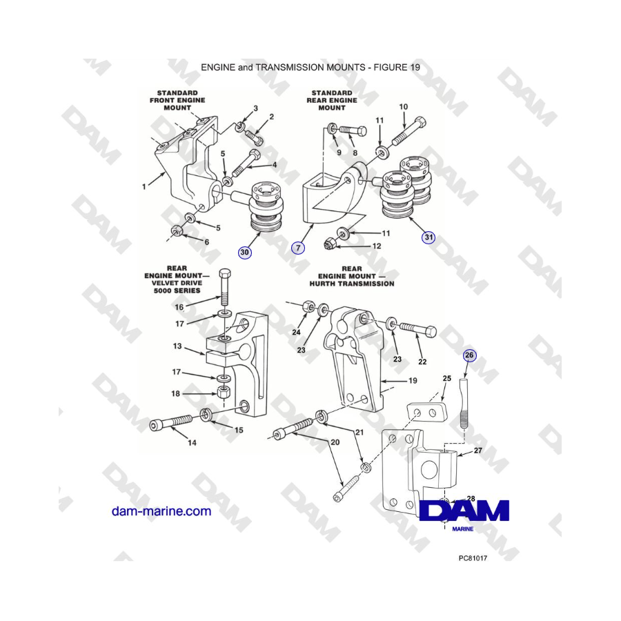 Crusader MP 8.1L (año modelo 2006) - SOPORTES DE MOTOR Y TRANSMISIÓN