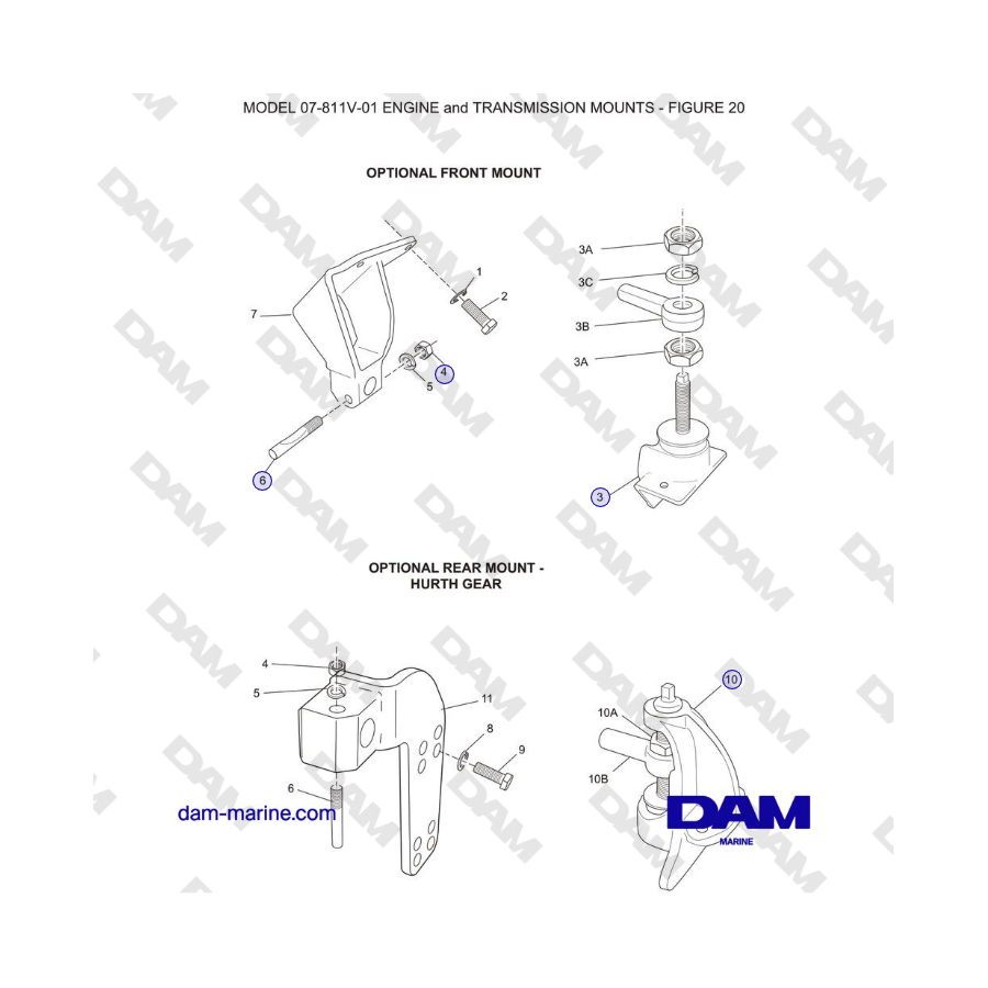 Crusader MP 8.1L (modelo 2006) - SOPORTES DE MOTOR Y TRANSMISIÓN MODELO 07-811V-01