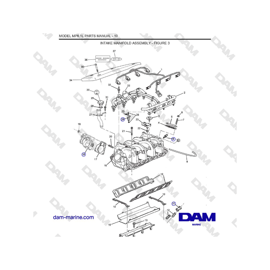 Crusader MP 8.1L (SN 670001) - CONJUNTO DE COLECTOR DE ADMISIÓN