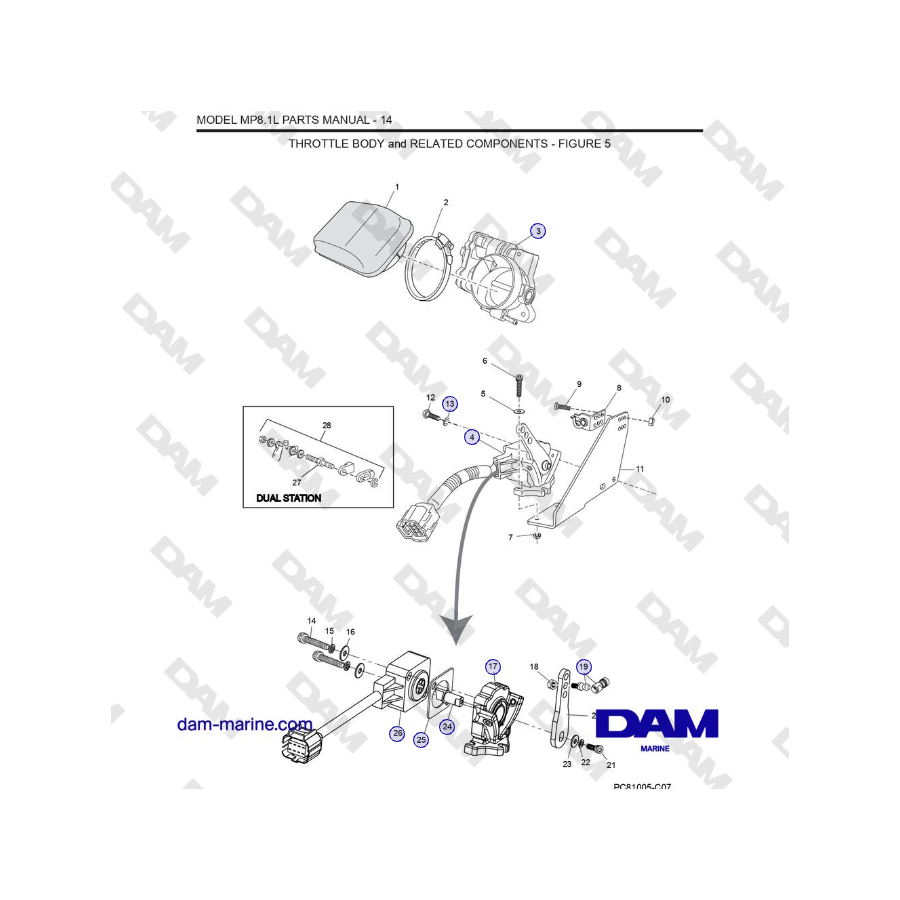Crusader MP 8.1L (SN 670001) - CORPO FARFALLATO e COMPONENTI CORRELATI
