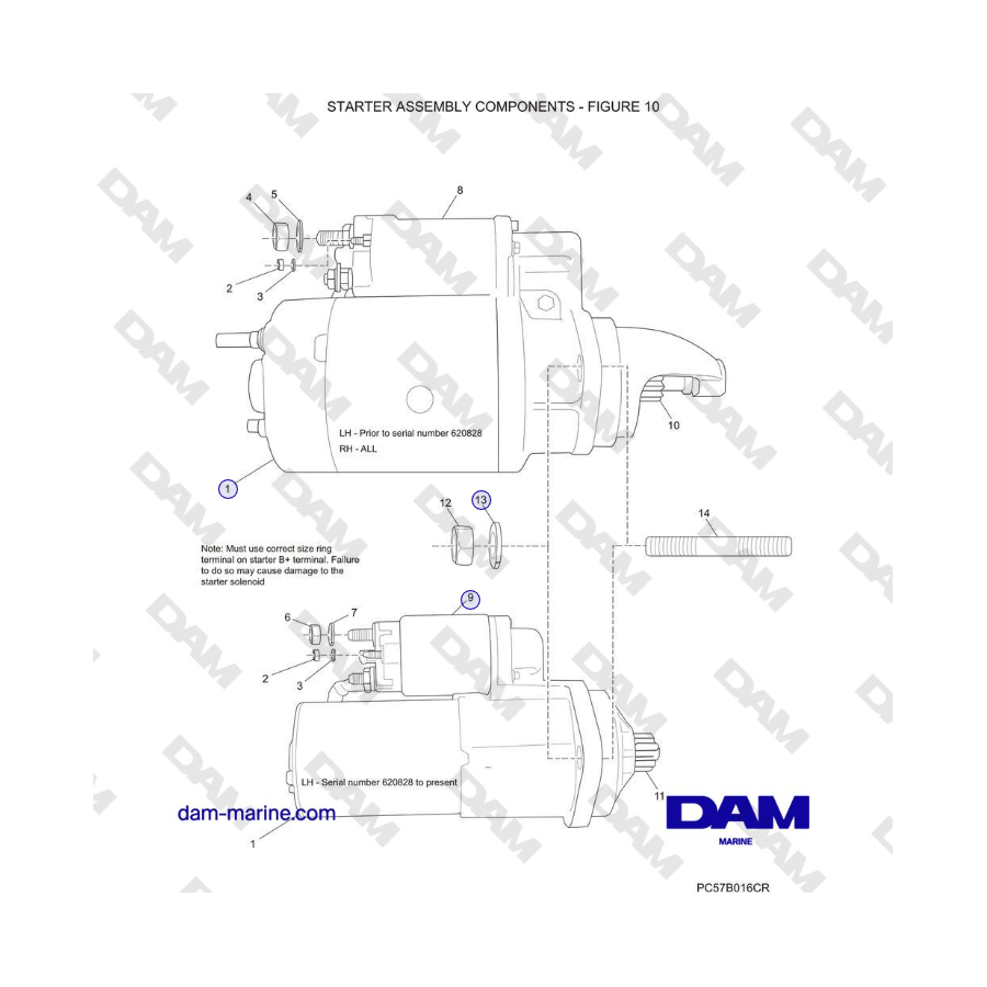 Crusader 5.7L Carburetor Classic Series (2006-2007 MY) - STARTER ASSEMBLY COMPONENTS