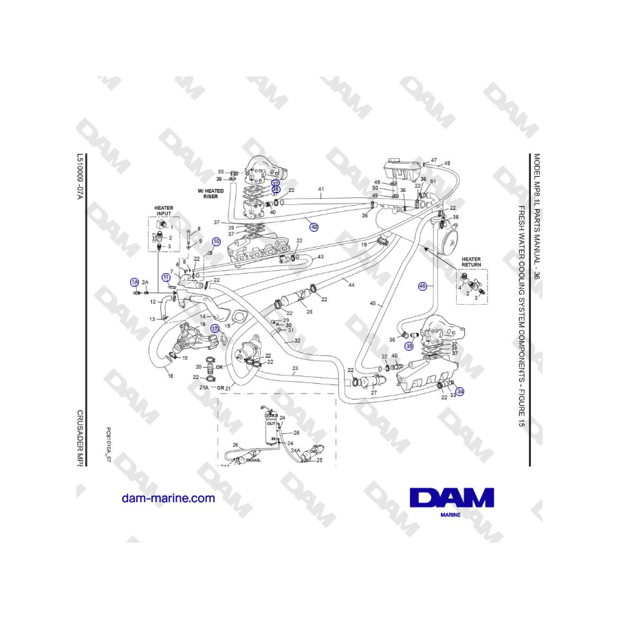 Crusader MP 8.1L (SN 670001) - COMPONENTES DEL SISTEMA DE REFRIGERACIÓN POR AGUA DULCE