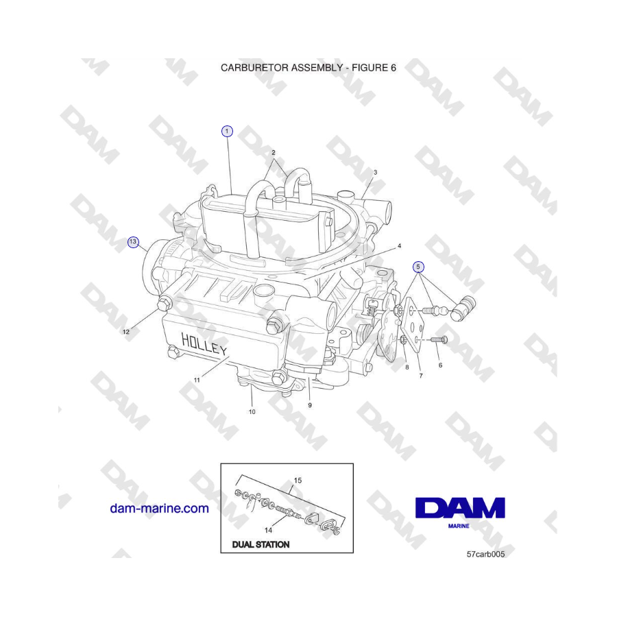 Carburador Crusader 5.7L Serie Clásica (modelos 1999-2005) - CONJUNTO DE CARBURADOR