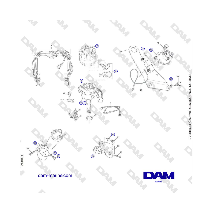 Crusader 5.7L Carburetor Classic Series (1999-2005 MY) - IGNITION COMPONENTS (Thru ‘03)