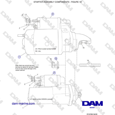 Crusader 5.7L Carburetor Classic Series (1999-2005 MY) - STARTER ASSEMBLY COMPONENTS 