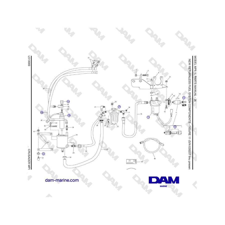 Crusader MP8.1L 2001 - 2005 MY - NUOVI COMPONENTI DEL SISTEMA DI ALIMENTAZIONE SENZA RITORNO