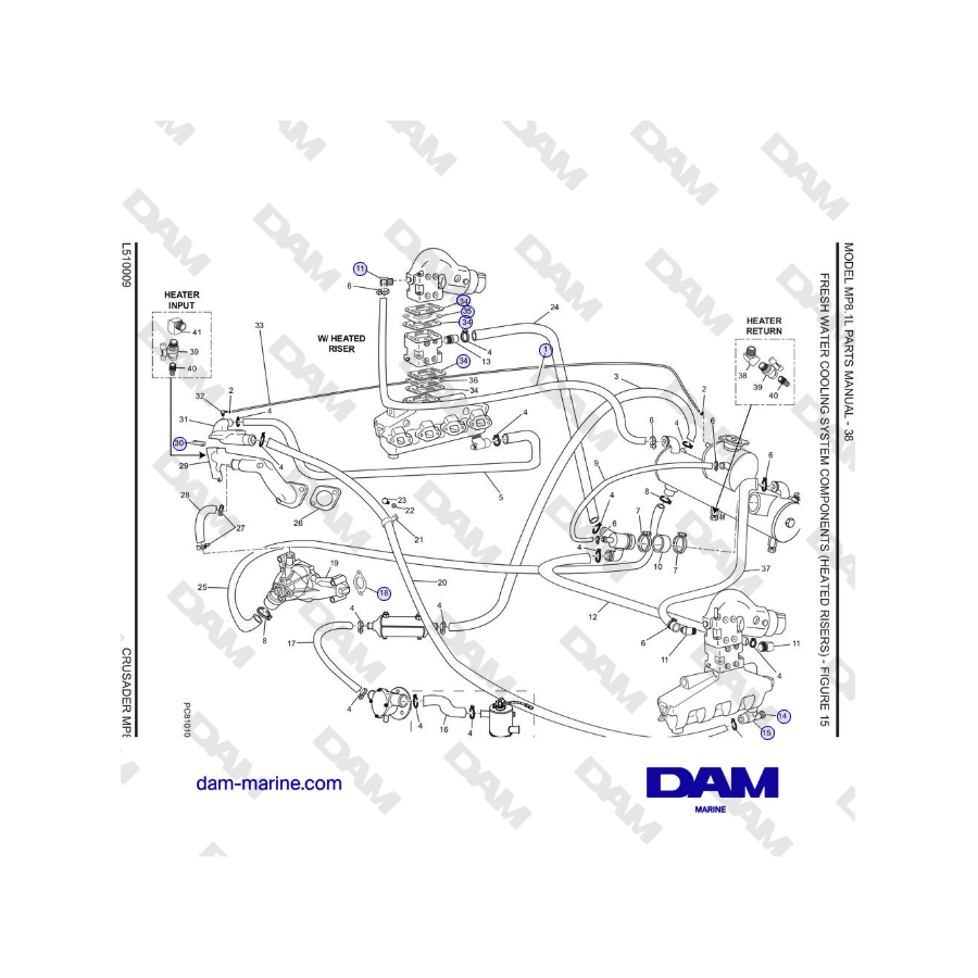 Crusader MP8.1L 2001-2005 - COMPONENTES DEL SISTEMA DE REFRIGERACIÓN POR AGUA DULCE (ELEVADORES CALEFACCIONADOS)