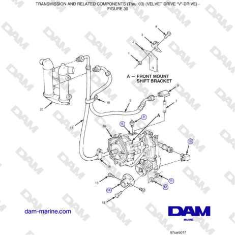 Crusader 5.7L Carburetor Classic Series (1999-2005 MY) - TRANSMISSION AND RELATED COMPONENTS (Thru ‘03) 