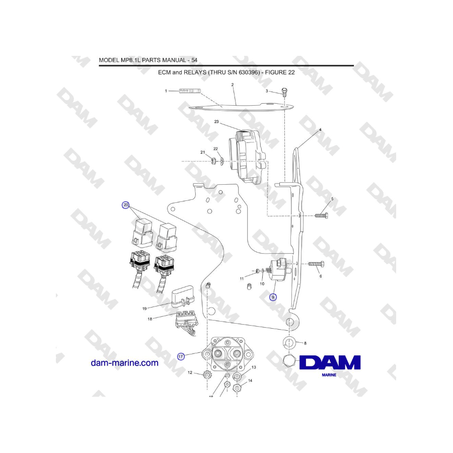 Crusader MP8.1L Años 2001-2005 - ECM y RELÉS (HASTA EL N.° DE SERIE 630396)