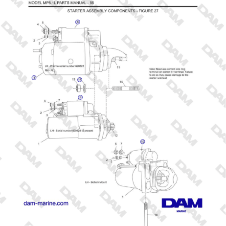 Crusader MP8.1L 2001 - 2005 MY - STARTER ASSEMBLY COMPONENTS