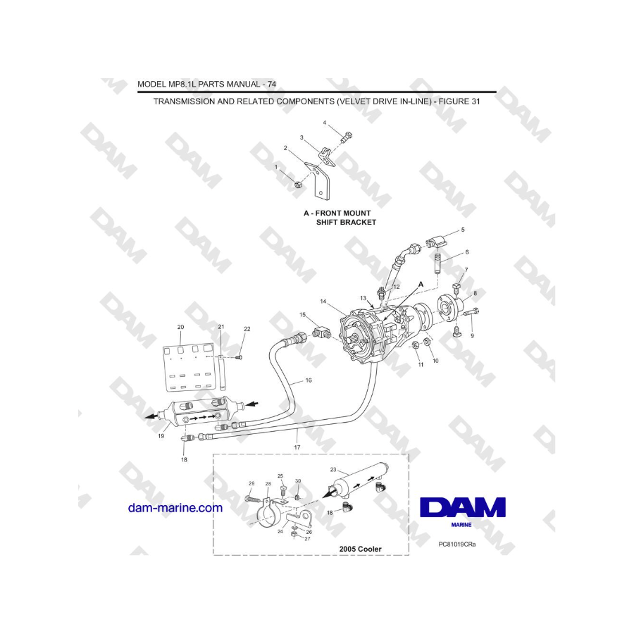 Crusader MP8.1L 2001 - 2005 MY - TRASMISSIONE E COMPONENTI CORRELATI (VELVET DRIVE IN LINEA)