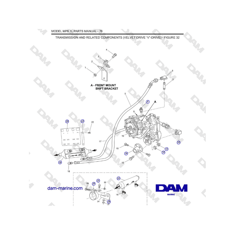Crusader MP8.1L 2001-2005 - TRANSMISIÓN Y COMPONENTES RELACIONADOS (VELVET DRIVE “V”-DRIVE)