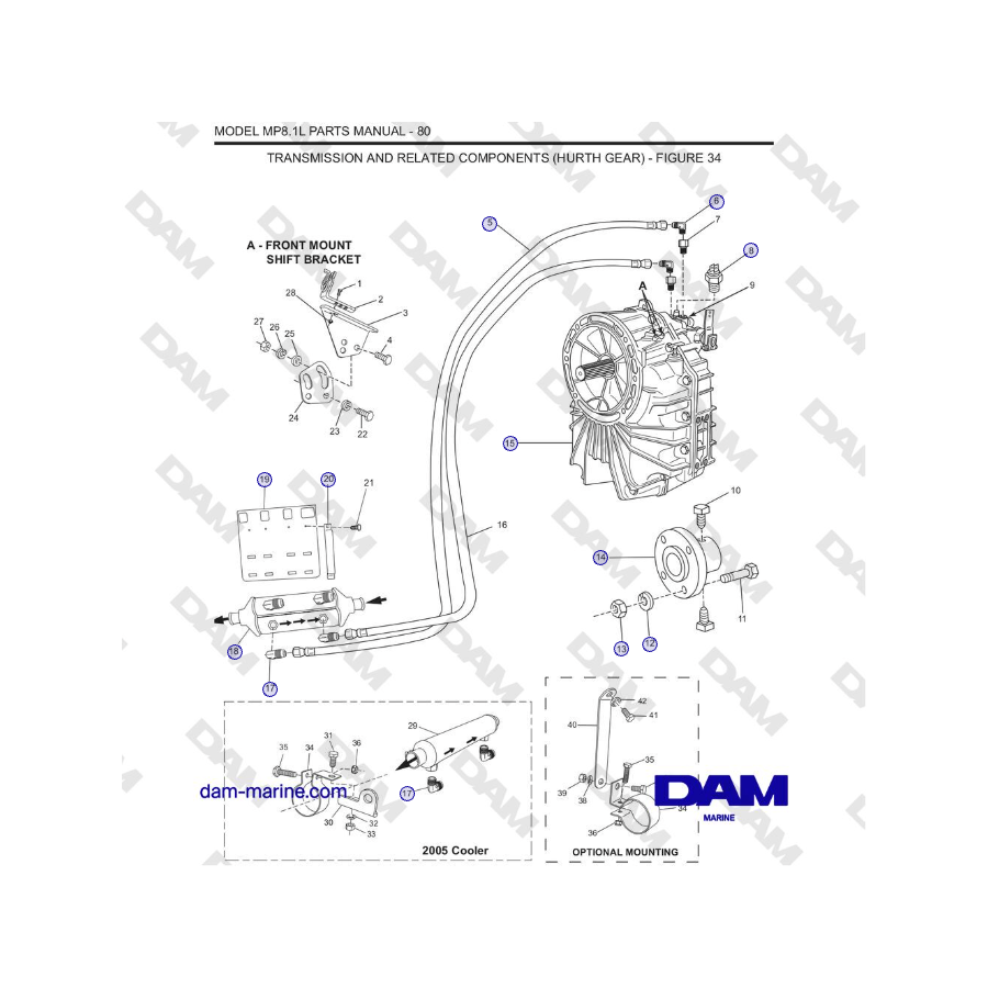 Crusader MP8.1L 2001 - 2005 MY - TRANSMISSION AND RELATED COMPONENTS (HURTH GEAR)