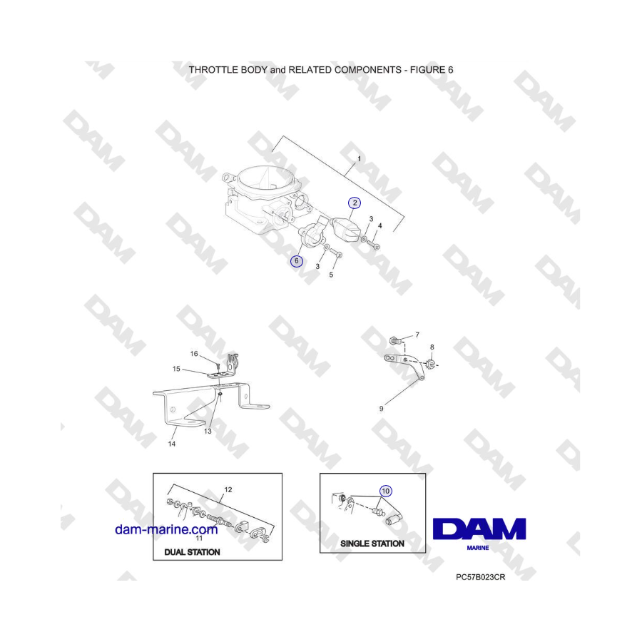 Crusader 5.0L / 5.7L 2002-2005 MY - CORPO FARFALLATO e COMPONENTI CORRELATI