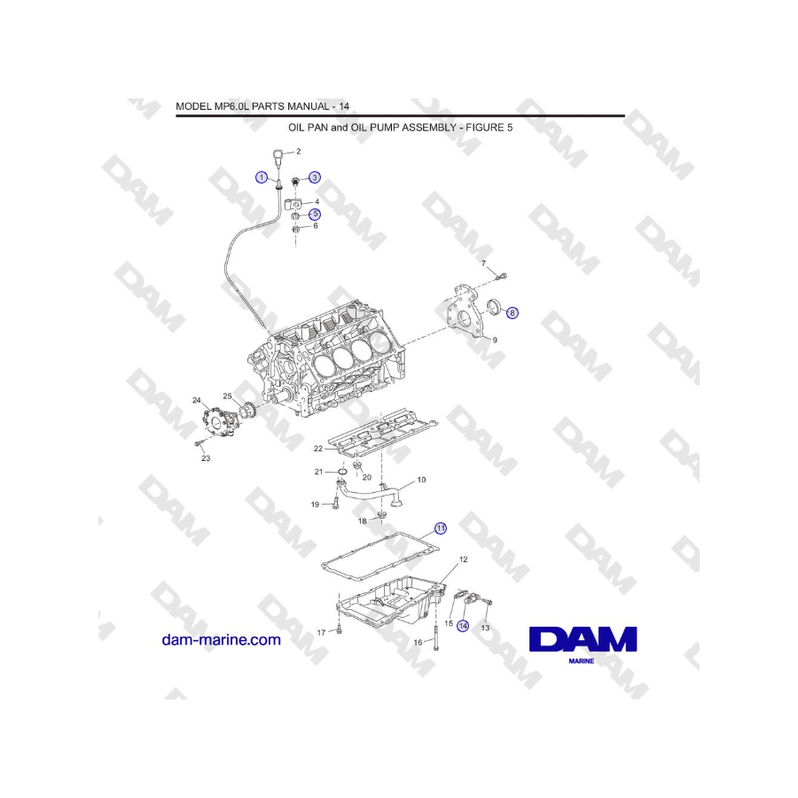Crusader MP6.0L SN 670001 - CONJUNTO DE CÁRTER DE ACEITE Y BOMBA DE ACEITE
