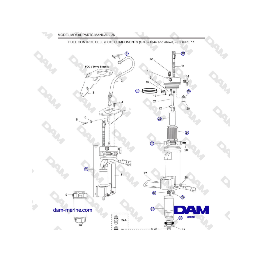 Crusader MP6.0L SN 670001 - COMPONENTES DE LA CELDA DE CONTROL DE COMBUSTIBLE (FCC) (SN 671344 y superiores)
