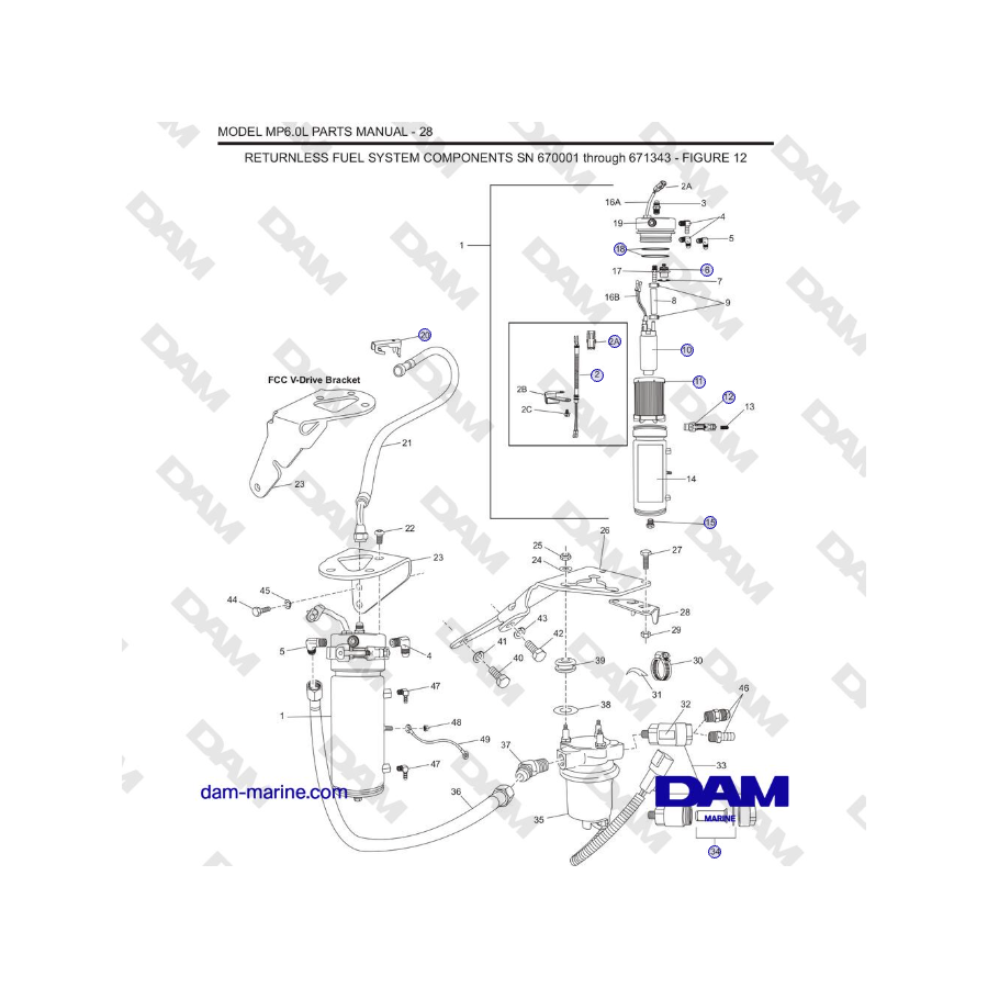 Crusader MP6.0L SN 670001 - COMPONENTES DEL SISTEMA DE COMBUSTIBLE SIN RETORNO SN 670001 a 671343