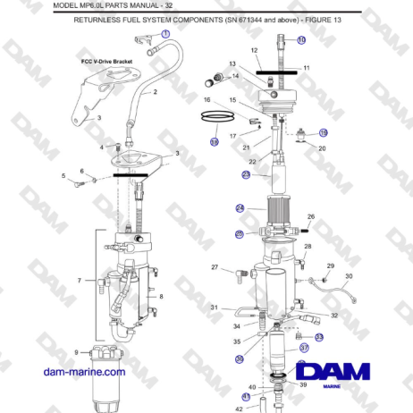 Crusader MP6.0L SN 670001 - RETURNLESS FUEL SYSTEM COMPONENTS (SN 671344 and above)