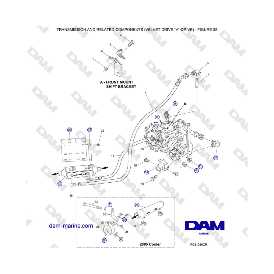 Crusader 5.0L / 5.7L 2002-2005 MY - TRASMISSIONE E COMPONENTI CORRELATI (VELVET DRIVE "V"-DRIVE)