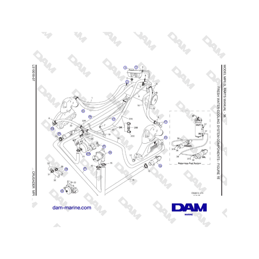 Crusader MP6.0L SN 670001 - COMPONENTES DEL SISTEMA DE REFRIGERACIÓN POR AGUA DULCE