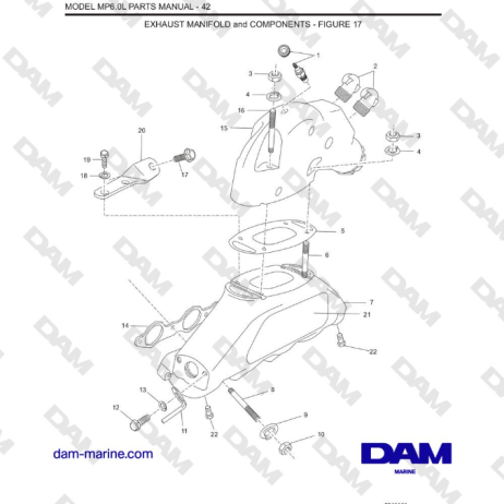 Crusader MP6.0L SN 670001 - EXHAUST MANIFOLD and COMPONENTS