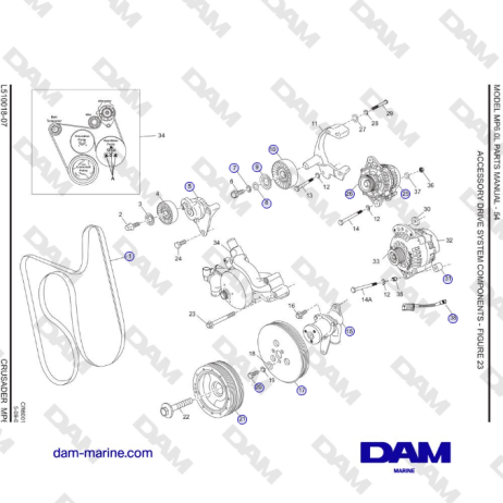 Crusader MP6.0L SN 670001 - ACCESSORY DRIVE SYSTEM COMPONENTS