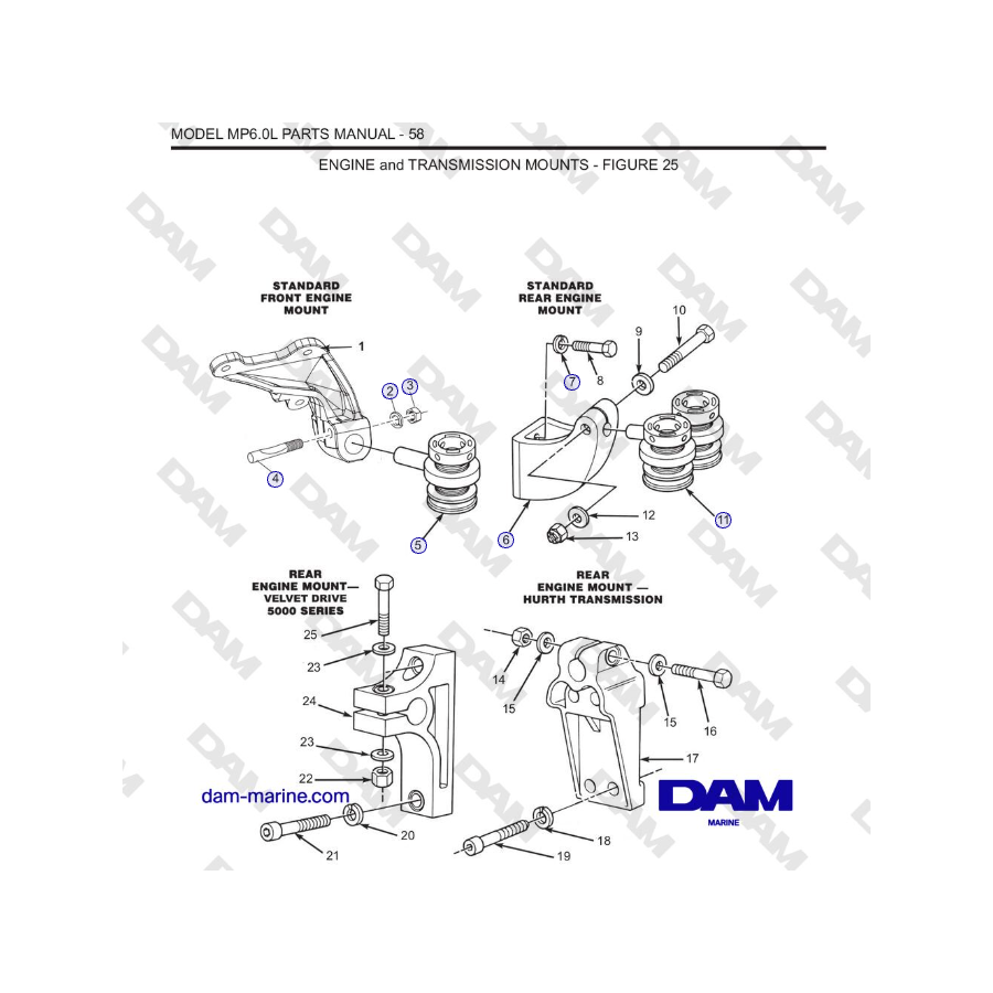 Crusader MP6.0L SN 670001 - SUPPORTI MOTORE E TRASMISSIONE