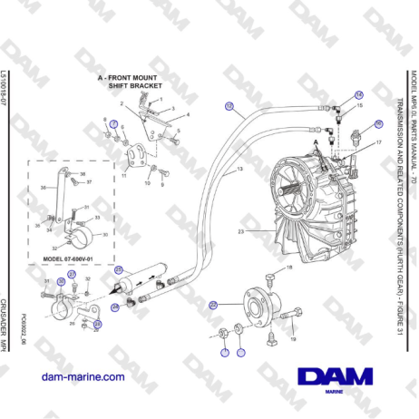 Crusader MP6.0L SN 670001 - TRANSMISSION AND RELATED COMPONENTS (HURTH GEAR)