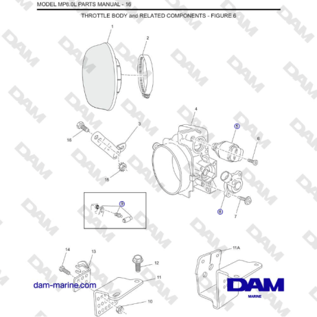 Crusader MP6.0L 2006 MY - THROTTLE BODY and RELATED COMPONENTS