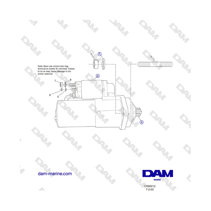 Crusader MP6.0L 2004-2005 MY - COMPONENTI DEL GRUPPO MOTORINO DI AVVIAMENTO