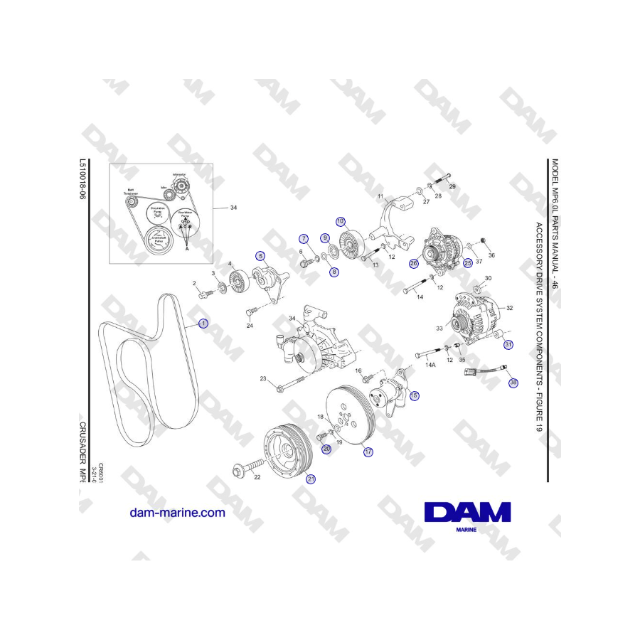 Crusader MP6.0L 2006 MY - COMPONENTES DEL SISTEMA DE TRANSMISIÓN DE ACCESORIOS