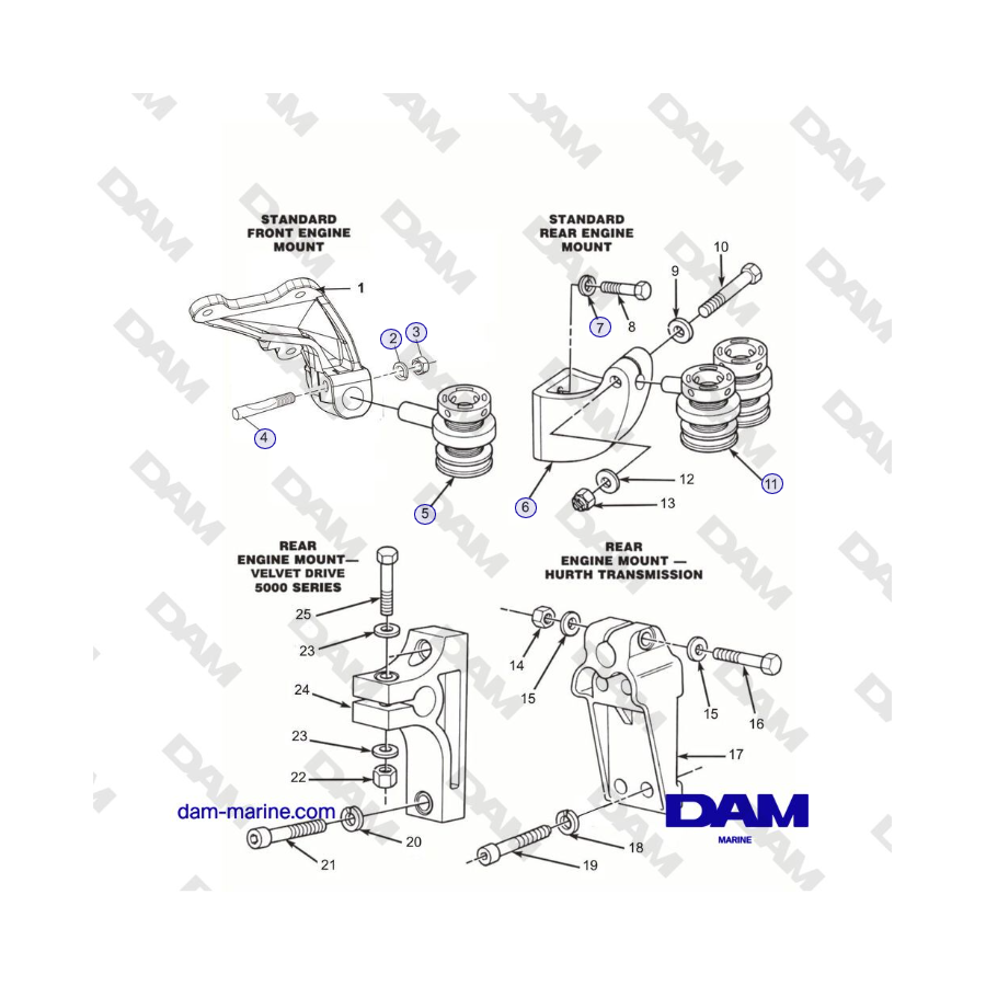 Crusader MP6.0L 2004-2005 MY - SUPPORTI MOTORE E TRASMISSIONE