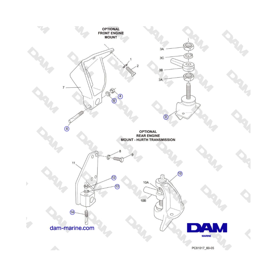 Crusader MP6.0L 2004-2005 MY - OPTIONAL ENGINE and TRANSMISSION MOUNTS